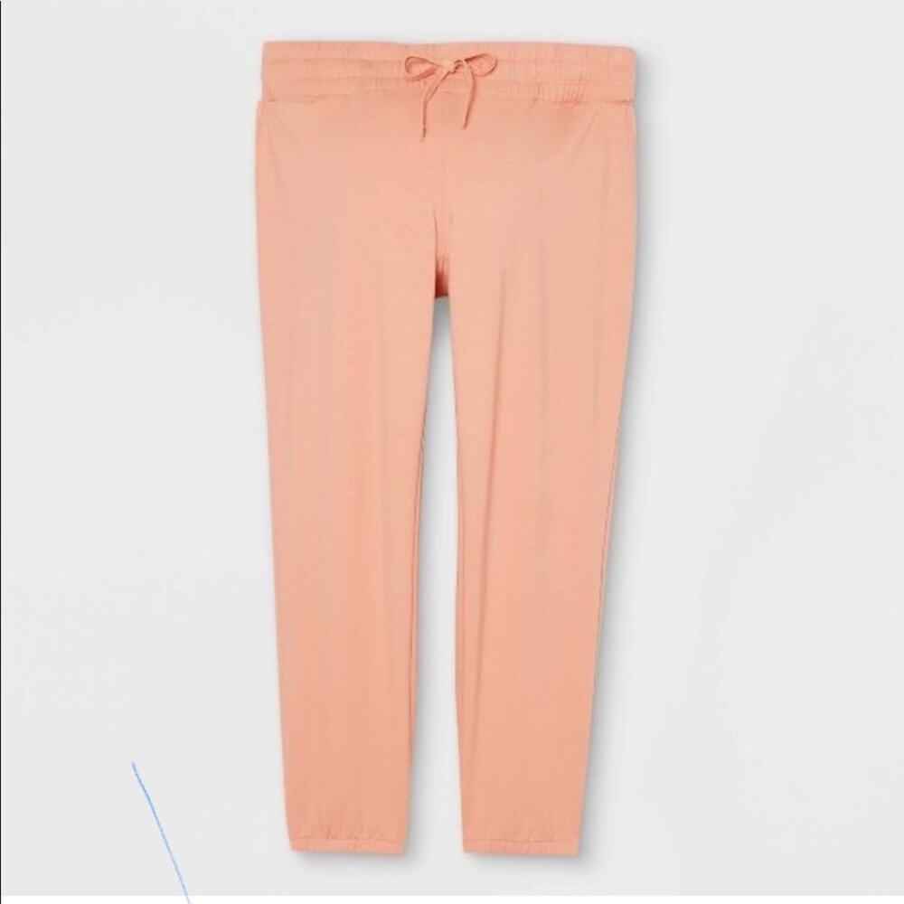 Ingrid & Isabel Match Back Maternity Jogger Pants NWT Sz L peach tangerine
